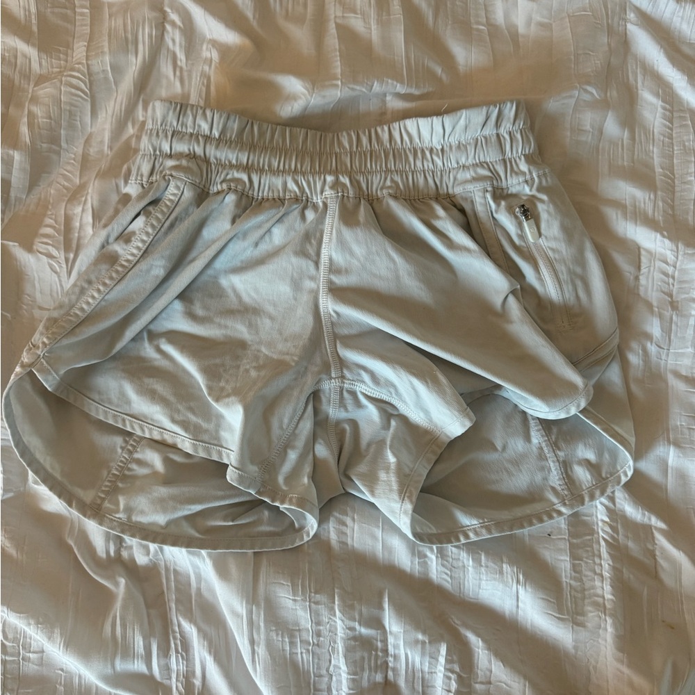 white lululemon shorts